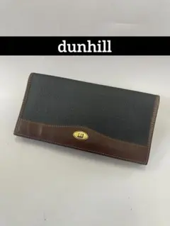 dunhill ダンヒル お札入れ 二つ折り財布 深緑×ブラウン