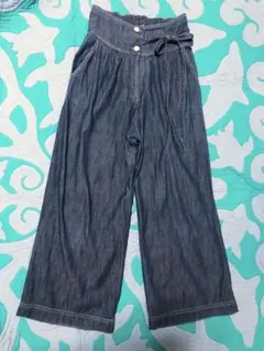 ⭐️ディノス⭐️ハイウエストパンツ　デニムワイドパンツ　ワイドパンツ　軽量デニム