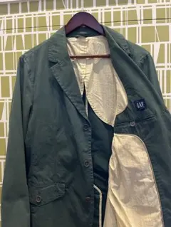 OLD GAP 90sテーラードジャケット 3ボタン コットン グリーン L相当