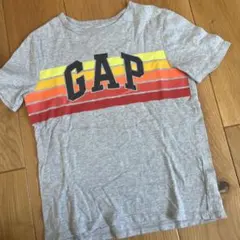 美品GAP ストライプ Tシャツ M ロゴ　キッズ