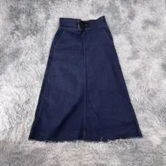 《GLOBAL WORK》デニムスカート　フレア　ロング　ハイウエスト　細見え
