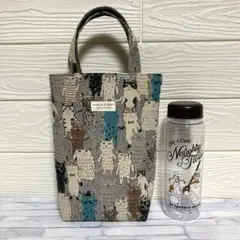 猫柄＊ミニトート　マイボトル　水筒入れ　ハンドメイド