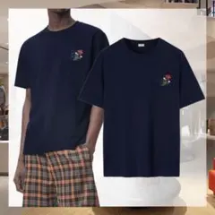 LOEWE アナグラム フラワー刺繍 Tシャツ ネイビーのサムネイル