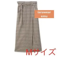 terawear emu しまむら チェックナロースカートブラウン M