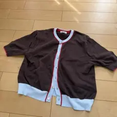 MACPHEE 半袖カーディガン ブラウンのサムネイル