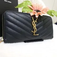 ✨極美品　正規品✨サンローラン　長財布　ラウンドファスナー カサンドラ　黒のサムネイル