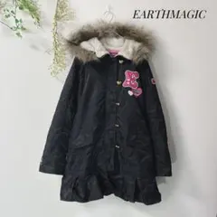 EARTHMAGIC　ダウン　ベンチ　コート　ファー　ハート　y2k 平成ギャル