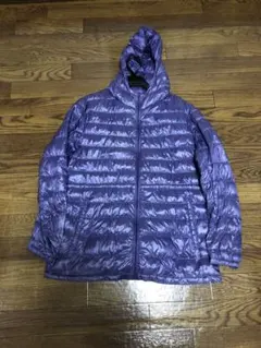 フード付き紫色ダウンジャケット XL