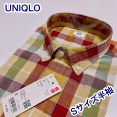 UNIQLO ボタンダウン　半袖　マドラスチェックシャツ　Sサイズのサムネイル
