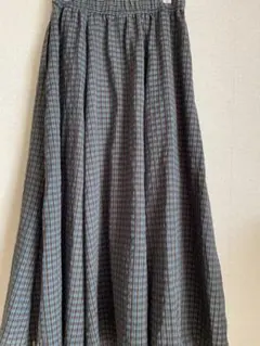 【niko and…】チェックフレアロングスカート /Lサイズ/マキシ丈/春夏用