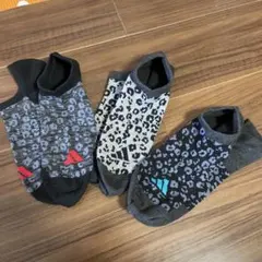 adidas レオパード柄ソックス 3足セット 26-28cm