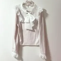 evelyn シフォンリブトップス ピンク