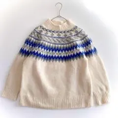 ハーレーオブスコットランド ニットセーター ノルディック ホワイト 白 44 M