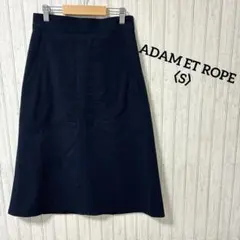 アダムエロペ　ADAM ET ROPE スカート ネイビー Aライン S 膝丈