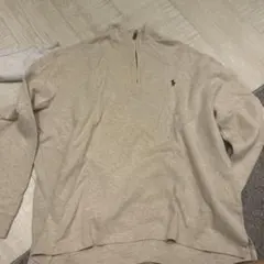 ベージュ ジップアップ セーター