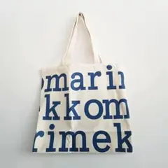 marimekko マリメッコx トートバッグ ブルー ロゴ 紺