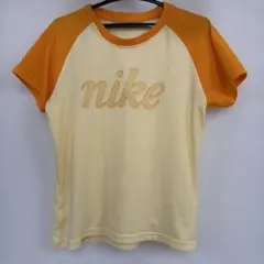 NIKE ラグランTシャツ 半袖 オレンジ×クリーム
