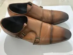 ドレスシューズ　ブラウン　ダブルモンクシューズ　革靴　ビジネスシューズ