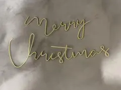 Merry Christmas ワイヤーレタリング ゴールド