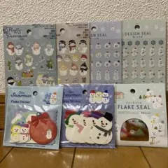 雪だるま柄　Snowman シール フレークシール まとめ売り