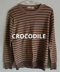 CROCODILE レディース　ニット　ストライプセーター 　トップス　春　秋