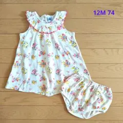 PETIT BATEAU☆インナーパンツ付 ワンピース12m 74cm