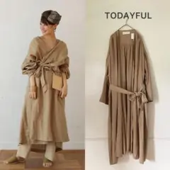 TODAYFUL リネンギャザーガウン　タグ付　未使用　麻のサムネイル
