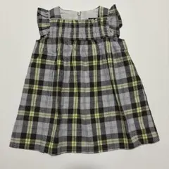 BeBe ノースリーブ チェック柄 ワンピース 90cmのサムネイル