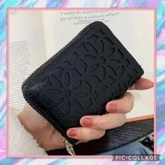 フラワー◆オシャレカードケース★大容量じゃばら☆マルチ財布コインケース☆新品激安