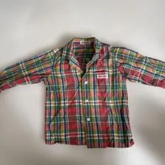 美品 miki HOUSE チェック柄シャツ 90センチ