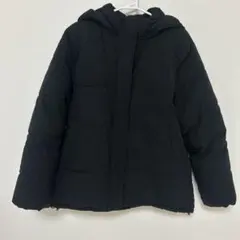 【フード付き・取り外し可能】ブラック ダウンジャケット