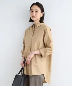 INDIVI 長袖　コットン　シャツ
