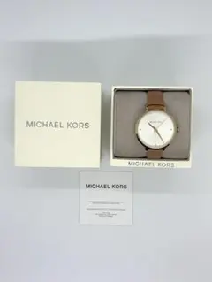Michael Kors ベージュ　レザー アナログ時計