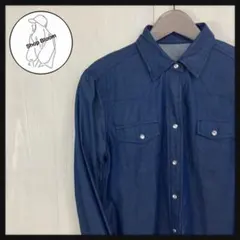 レディース 秋物 トップス カジュアル デニム風シャツ S サイズ