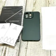 ★ CASEKOO iPhone 13Pro ケース ガラスフィルム付 グリーン