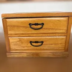 木製2段引き出し小物入れ　昭和レトロ