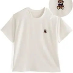 GRL テディベア刺繍Tシャツ[pm253a] オフホワイト　試着のみのサムネイル