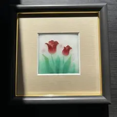 七宝 花絵 チューリップ オブジェ 置物 インテリア 工芸品 美術品