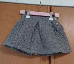 ☆ PETIT BATEAU ☆ キルティング 白 黒 チェックスカート 95