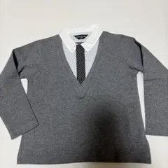 COMME CA ISM 男の子グレー 長袖 重ね着風フォーマル100cm 新品
