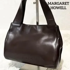 希少 マーガレットハウエル ボストン トートバッグ レザー 黒 シボ 