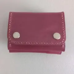 レザークラフト 本革 コンパクト三つ折り財布 ミニウォレット
