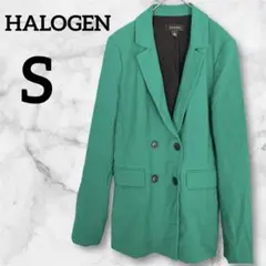 HALOGEN ジャケットグリーン テーラード S ダブル レトロ 春物