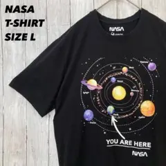 NASA ナサ　オーバーサイズプリントTシャツ　サイズL黒ブラック　アメリカ古着