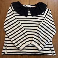 petit main ストライプ襟付きカットソー 110 Tシャツ 長袖