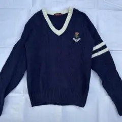 チャップス ラルフローレン ケーブル編みニット　ネイビー M