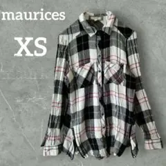 ❤１点物❤チェック柄 長袖シャツ 【XS 】トップス 総柄 ブラウス