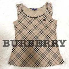 美品✨️バーバリー ノースリーブ フリル カットソー ノバ チェック ベージュ