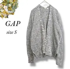 GAP ラップニットカーディガン S グレー カジュアル ボタンレス4488