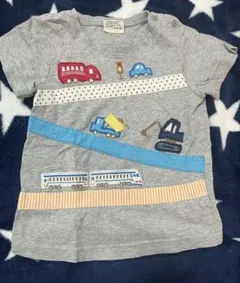 乗り物柄 半袖Tシャツ グレー 90cm BAB CHIPのサムネイル